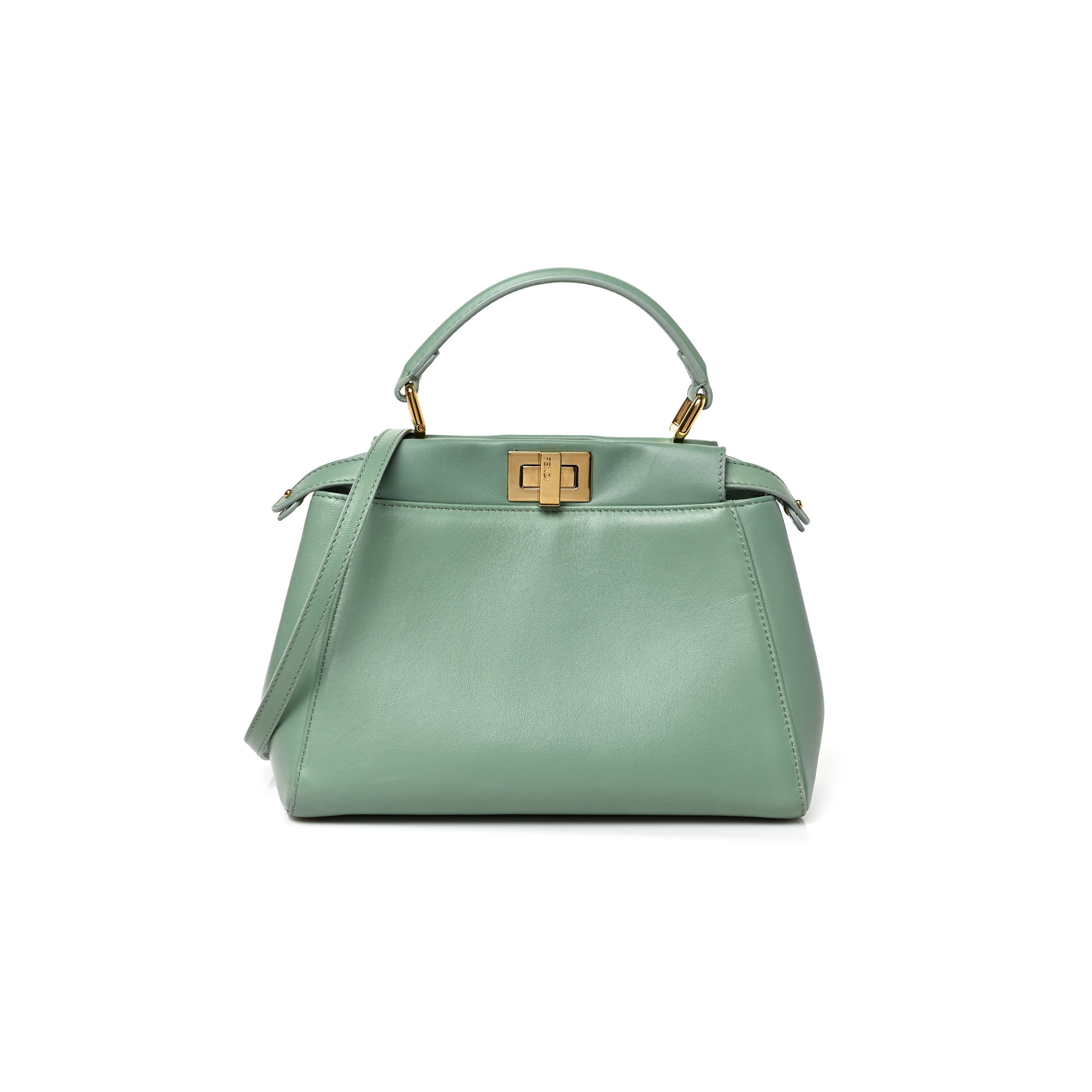 FENDI FF NAPPA MINI PEEKABOO ICONIC SATCHEL  (23*18*11cm)